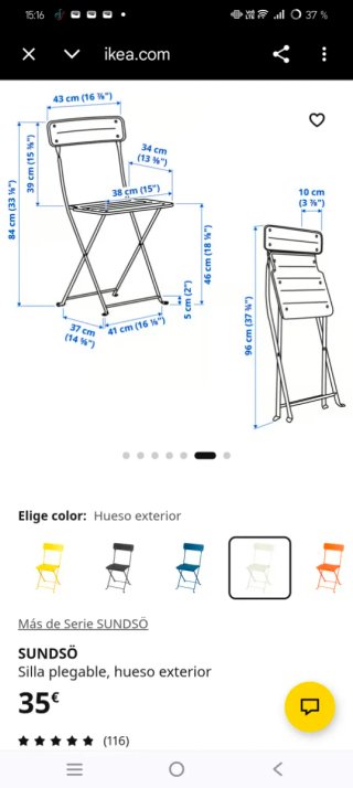Silla plegable exterior SUNDSÖ beige