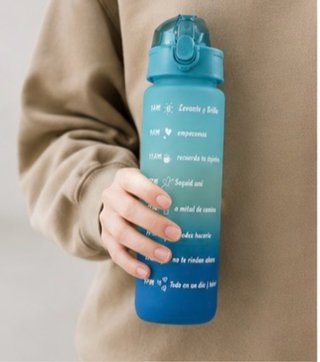 Botella de agua motivacional gym 2L