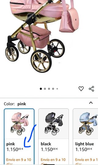 Passeggino di lusso rosa e oro per neonati