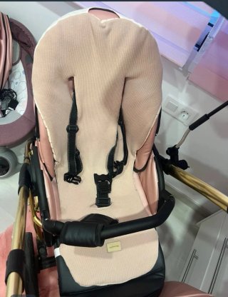 Passeggino di lusso rosa e oro per neonati