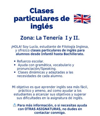 Clases particulares inglés, Pinto.