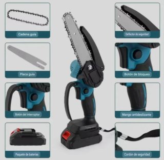 Motosierra Inalámbrica Recargable (2 Baterías)