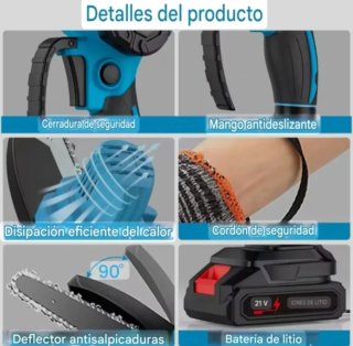 Motosierra Inalámbrica Recargable (2 Baterías)