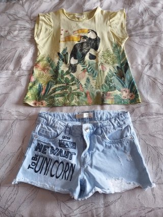 2 Camisetas de manga corta y Pantalón corto 7 años