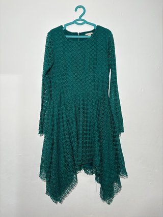 Vestido H&M Encaje Verde Talla 40