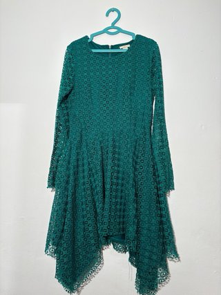 Vestido H&M Encaje Verde Talla 40