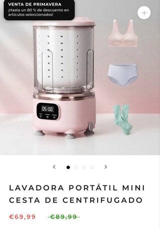 Mini Lavadora Portátil con Cesta Centrifugado