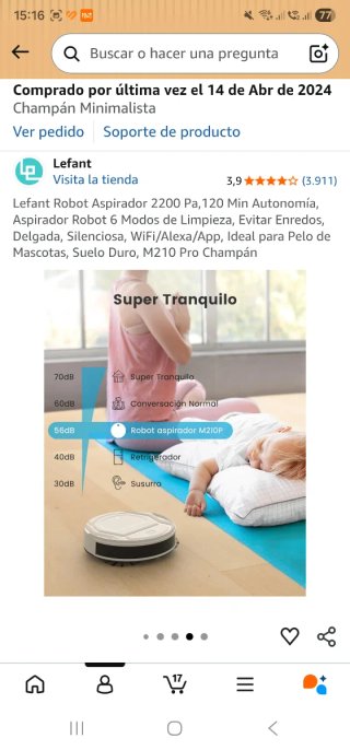 Robot aspirador Lefant