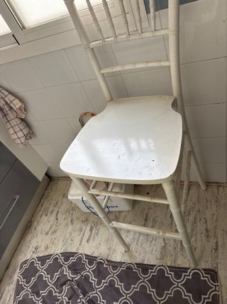 2 Taburetes Altos Madera Blancos