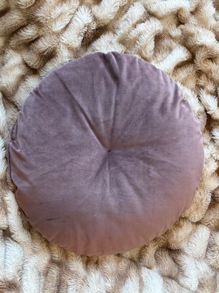 Set 2 Cuscini Rotondi in Velluto Rosa/Viola