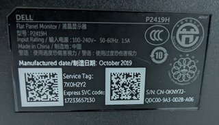 Monitor Dell P2419H 24 LCD