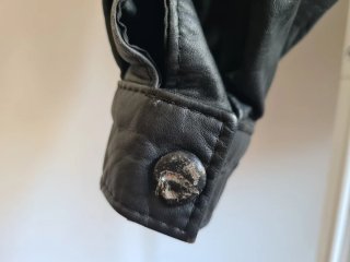 Chaqueta bomber vintage cuero auténtico negra M/L