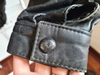 Chaqueta bomber vintage cuero auténtico negra M/L