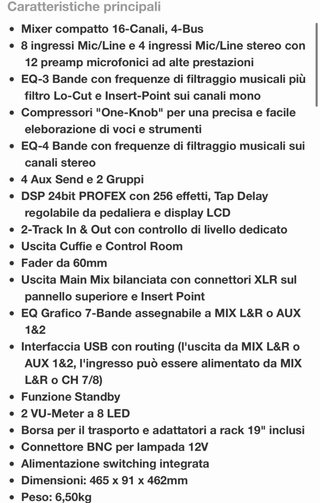 Mixer Proel M1622USB
