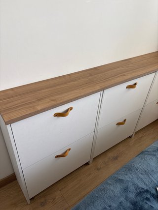 Zapateros blancos y madera (3 uds)