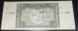 Billete antiguo español Bilbao con matiz