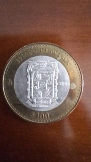Moneda 100 Pesos México Puebla 2004