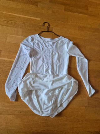 Traje Patinaje Artístico/Maillot Niña Blanco