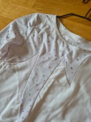 Traje Patinaje Artístico/Maillot Niña Blanco