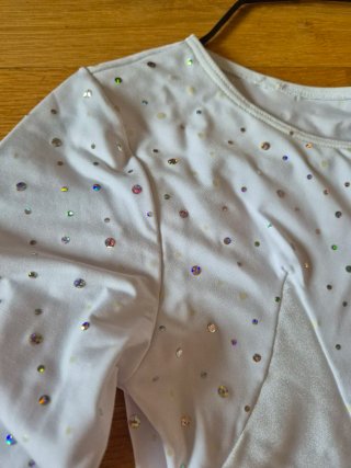 Traje Patinaje Artístico/Maillot Niña Blanco
