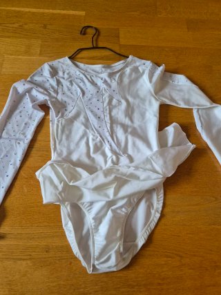 Traje Patinaje Artístico/Maillot Niña Blanco