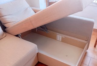 Sofá Cama IKEA Chaise Longue 3 Plazas Beige URGE