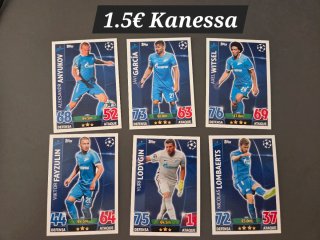 Lote 6 cromos Topps Champions League
