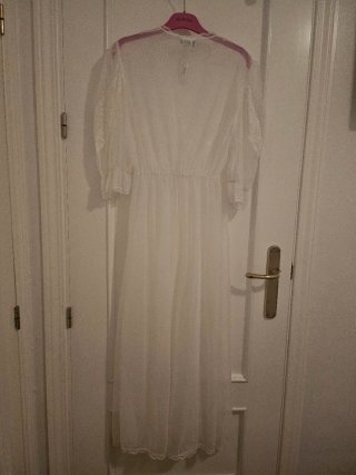 Conjunto lencería camisón y bata blanco