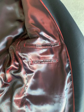 Traje de hombre Florentino gris con forro rojo