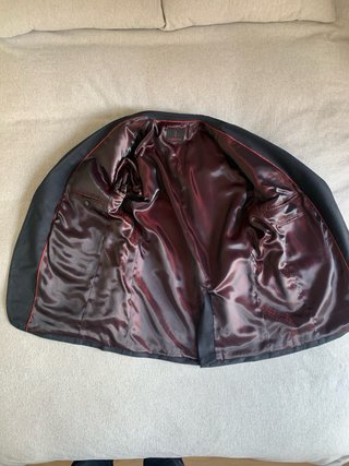 Traje de hombre Florentino gris con forro rojo