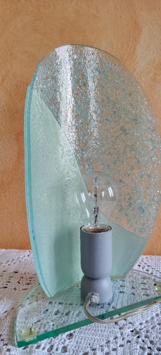 Lampada Murano Vetro Trasparente e Bianco