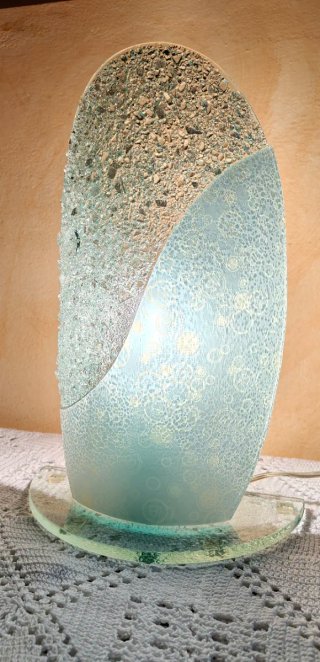 Lampada Murano Vetro Trasparente e Bianco