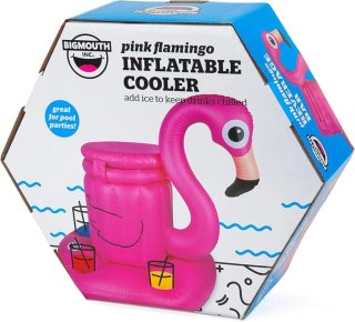 Flamingo insuflável para colocar bebidas