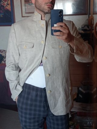 Blazer in lino Corneliani beige