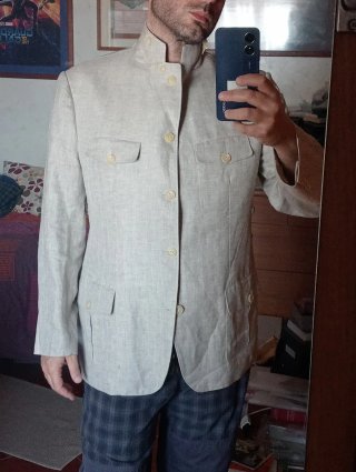 Blazer in lino Corneliani beige