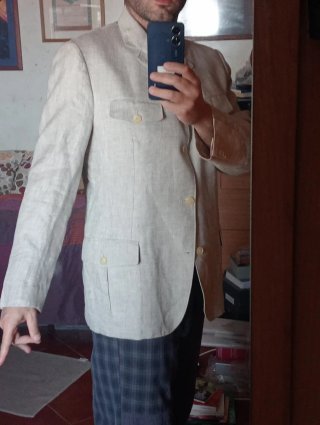 Blazer in lino Corneliani beige