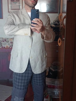Blazer in lino Corneliani beige