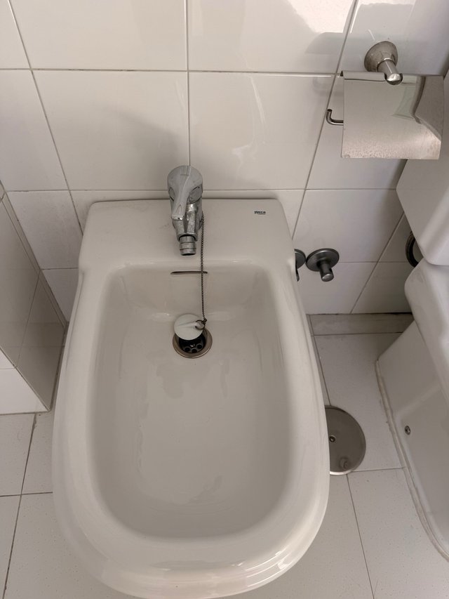 Conjunto de lavabo bidé inodoro y bañera Roca