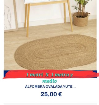 Alfombra Yute Ovalada 1.5m x 1m