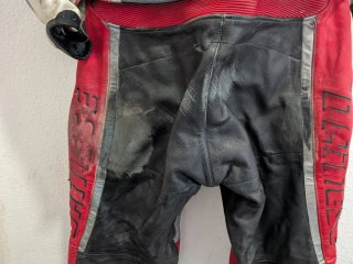 Mono  dos piezas, Dainese Cuero Rojo/Blanco/Negro