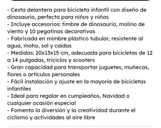 Accesorios bici dinosaurios: cesta, timbre, molini