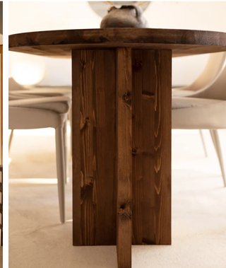 Mesa comedor ovalada madera nogal 160x78