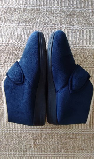 Ciabatte casa blu con pelliccia