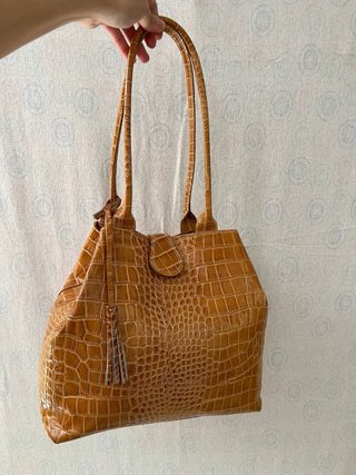 Borsa vera pelle stampa cocco made in Italy