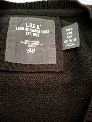 Jersey H&M Argyle Negro Gris Talla M
