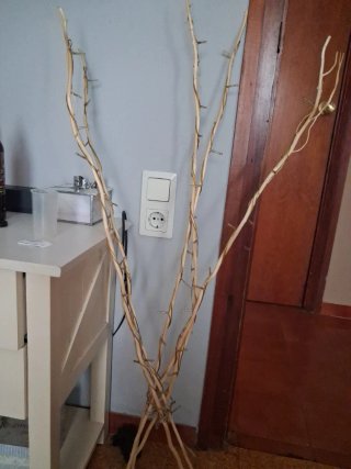 Ramas de madera decorativas con luces LED