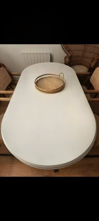 Tablero mesa comedor extensible lacada blanco