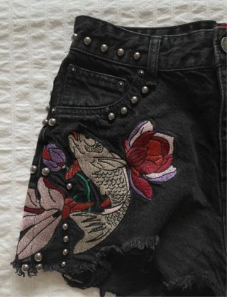 Shorts vaqueros Pull&Bear negros Talla 34