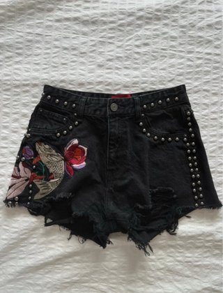 Shorts vaqueros Pull&Bear negros Talla 34