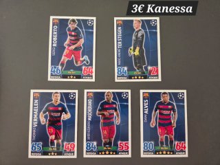 Lote 5 cromos Topps Champions League FC Barcelona